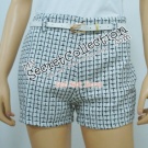 Checked Twill Shorts (Free Belt)