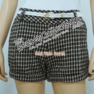 Checked Twill Shorts (Free Belt)